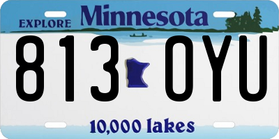 MN license plate 813OYU