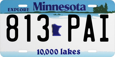 MN license plate 813PAI