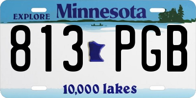 MN license plate 813PGB