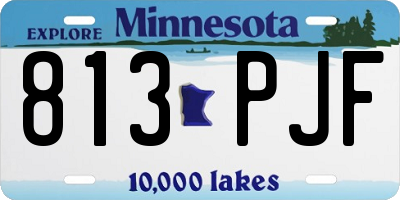 MN license plate 813PJF