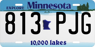 MN license plate 813PJG