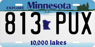 MN license plate 813PUX