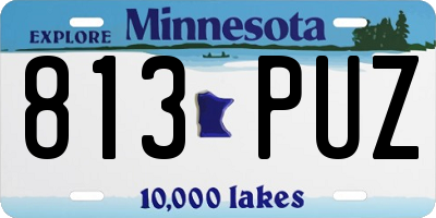 MN license plate 813PUZ