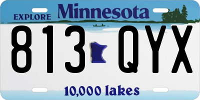 MN license plate 813QYX