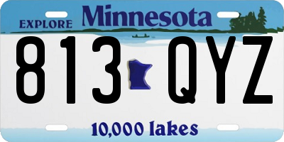 MN license plate 813QYZ