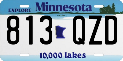 MN license plate 813QZD
