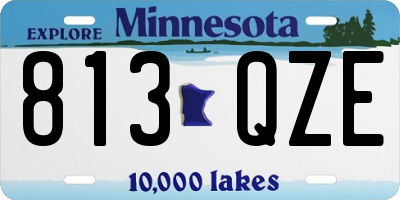 MN license plate 813QZE