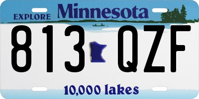 MN license plate 813QZF