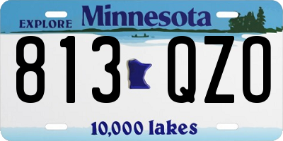 MN license plate 813QZO