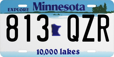 MN license plate 813QZR