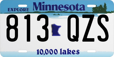 MN license plate 813QZS