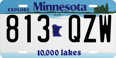 MN license plate 813QZW