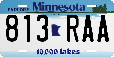 MN license plate 813RAA