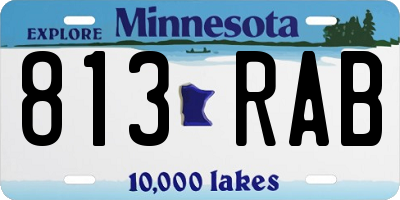 MN license plate 813RAB