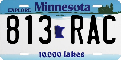 MN license plate 813RAC