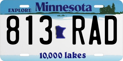 MN license plate 813RAD