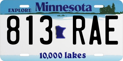 MN license plate 813RAE