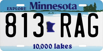 MN license plate 813RAG