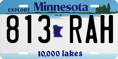 MN license plate 813RAH