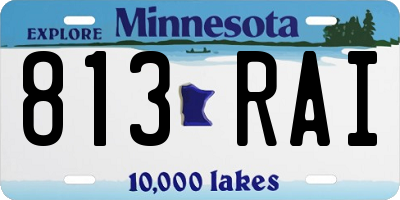 MN license plate 813RAI