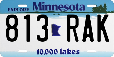 MN license plate 813RAK