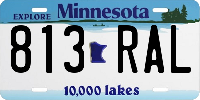 MN license plate 813RAL