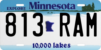 MN license plate 813RAM