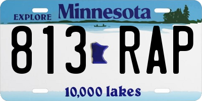 MN license plate 813RAP