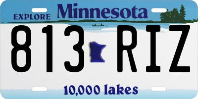 MN license plate 813RIZ