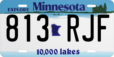 MN license plate 813RJF