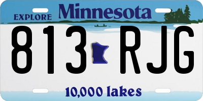 MN license plate 813RJG