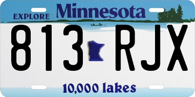MN license plate 813RJX