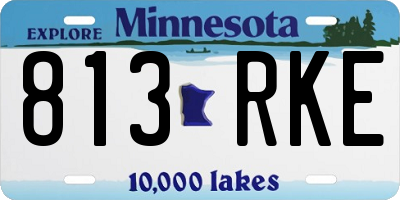 MN license plate 813RKE