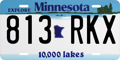 MN license plate 813RKX