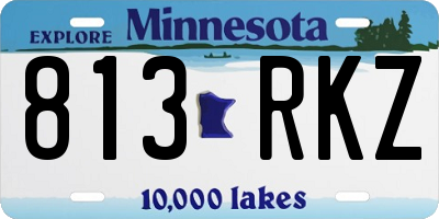 MN license plate 813RKZ