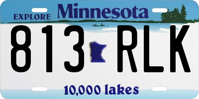 MN license plate 813RLK