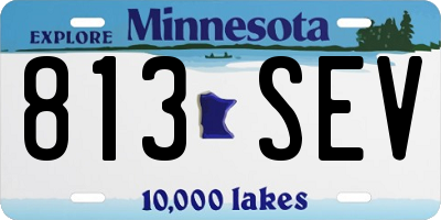 MN license plate 813SEV