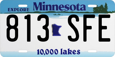 MN license plate 813SFE