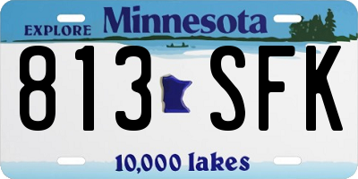 MN license plate 813SFK