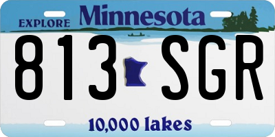 MN license plate 813SGR