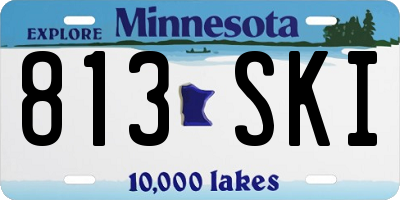 MN license plate 813SKI