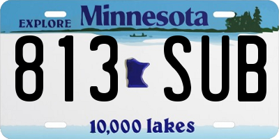 MN license plate 813SUB