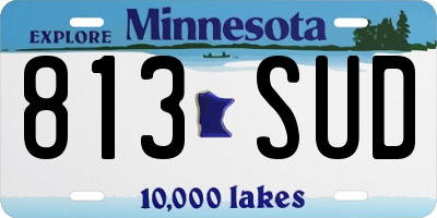 MN license plate 813SUD