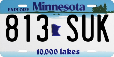 MN license plate 813SUK