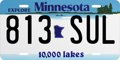 MN license plate 813SUL