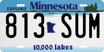 MN license plate 813SUM