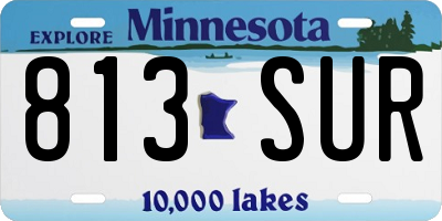 MN license plate 813SUR