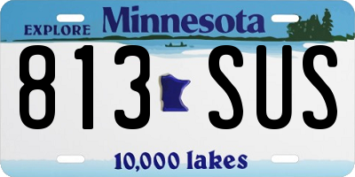 MN license plate 813SUS