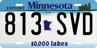MN license plate 813SVD