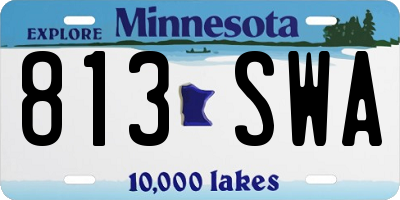 MN license plate 813SWA